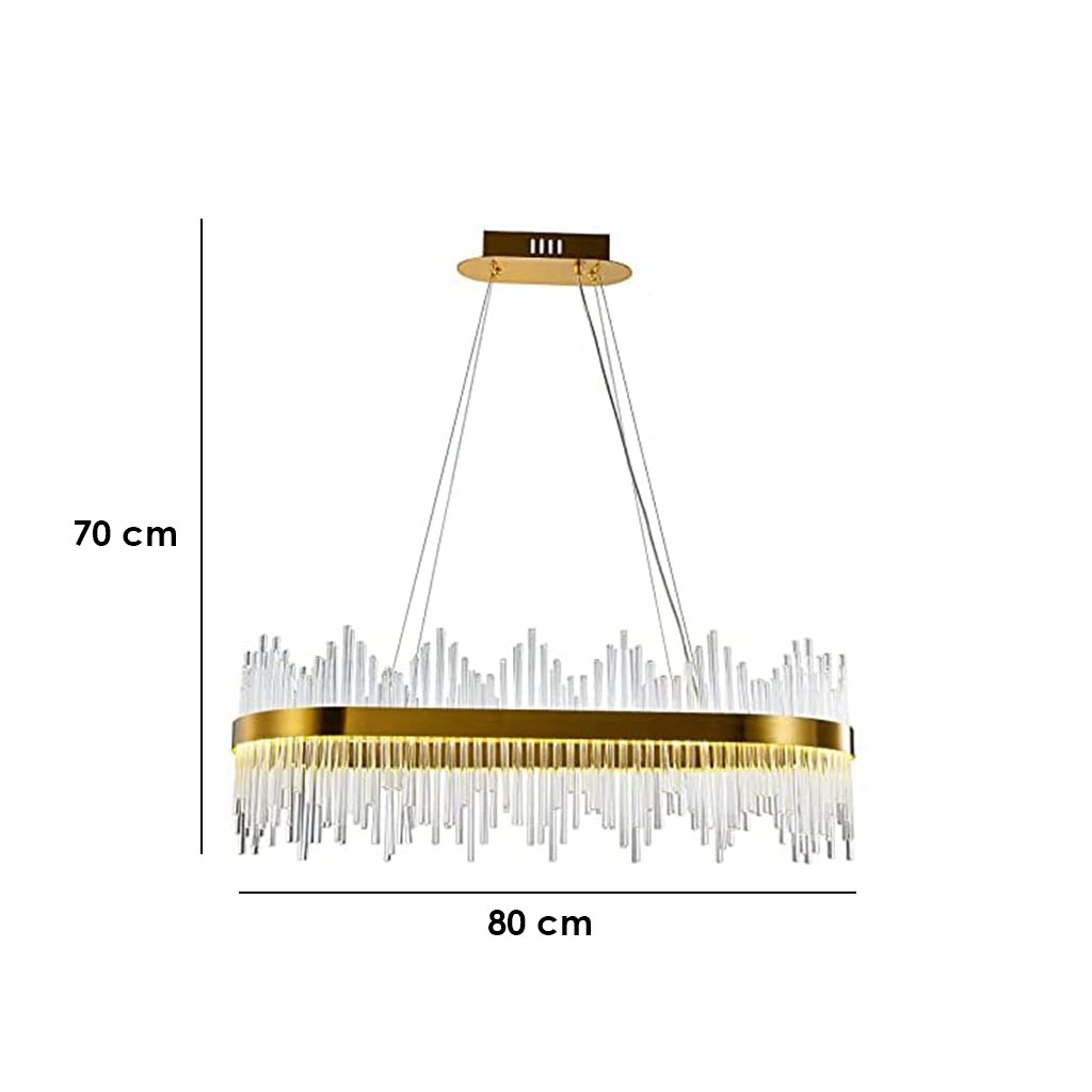 نجفة كريستال 70×80×35 سم من OL.ON-6689 - ذهبي - Image 3
