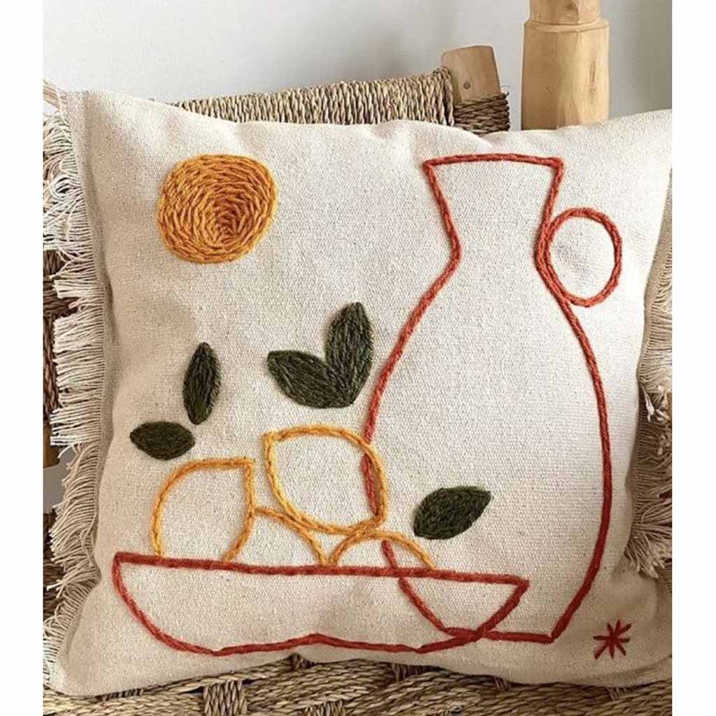 وساده ديكور كتان  متعدد الالوان  - 45×45 سم
