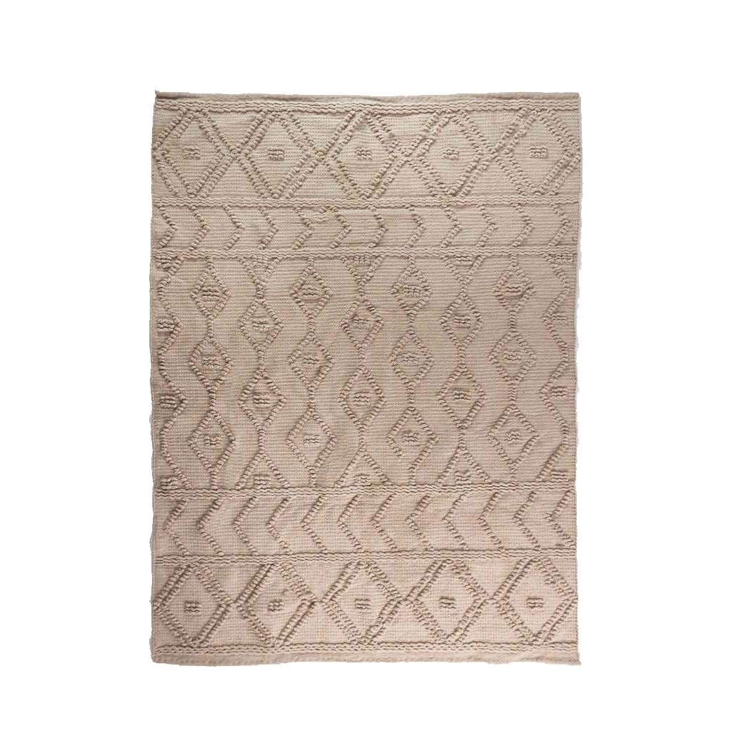 سجادة سيرين صوف وقطن بيج - 90 × 60 سم