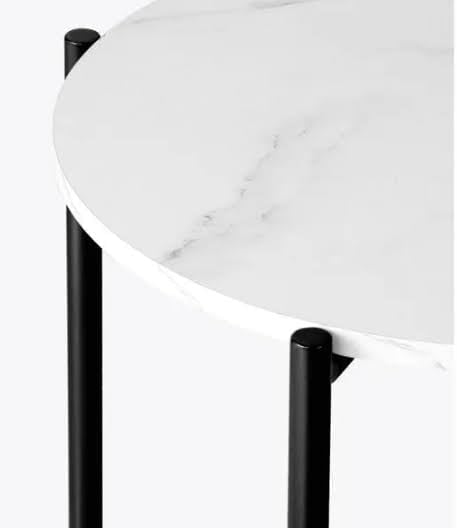 Metal Side Tables, 60×40×40 - Black White - Image 3