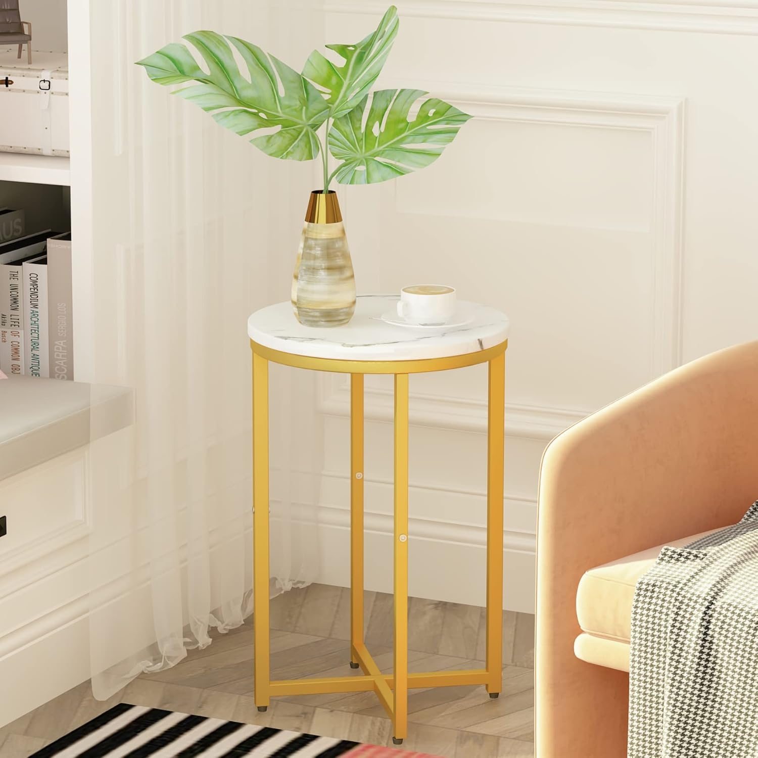 Metal Side Tables, 62×40×40 - Golden - Image 2