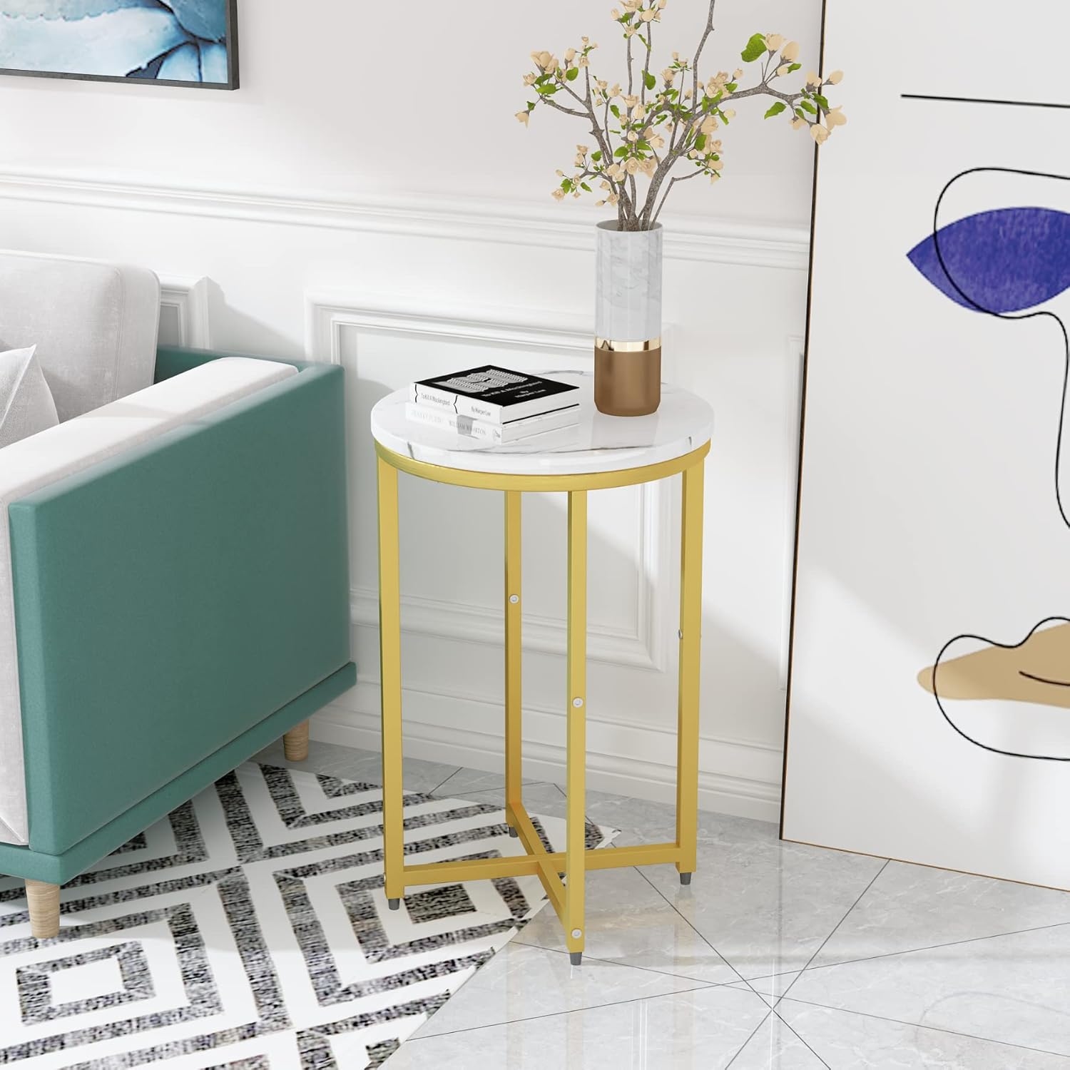 Metal Side Tables, 62×40×40 - Golden - Image 5
