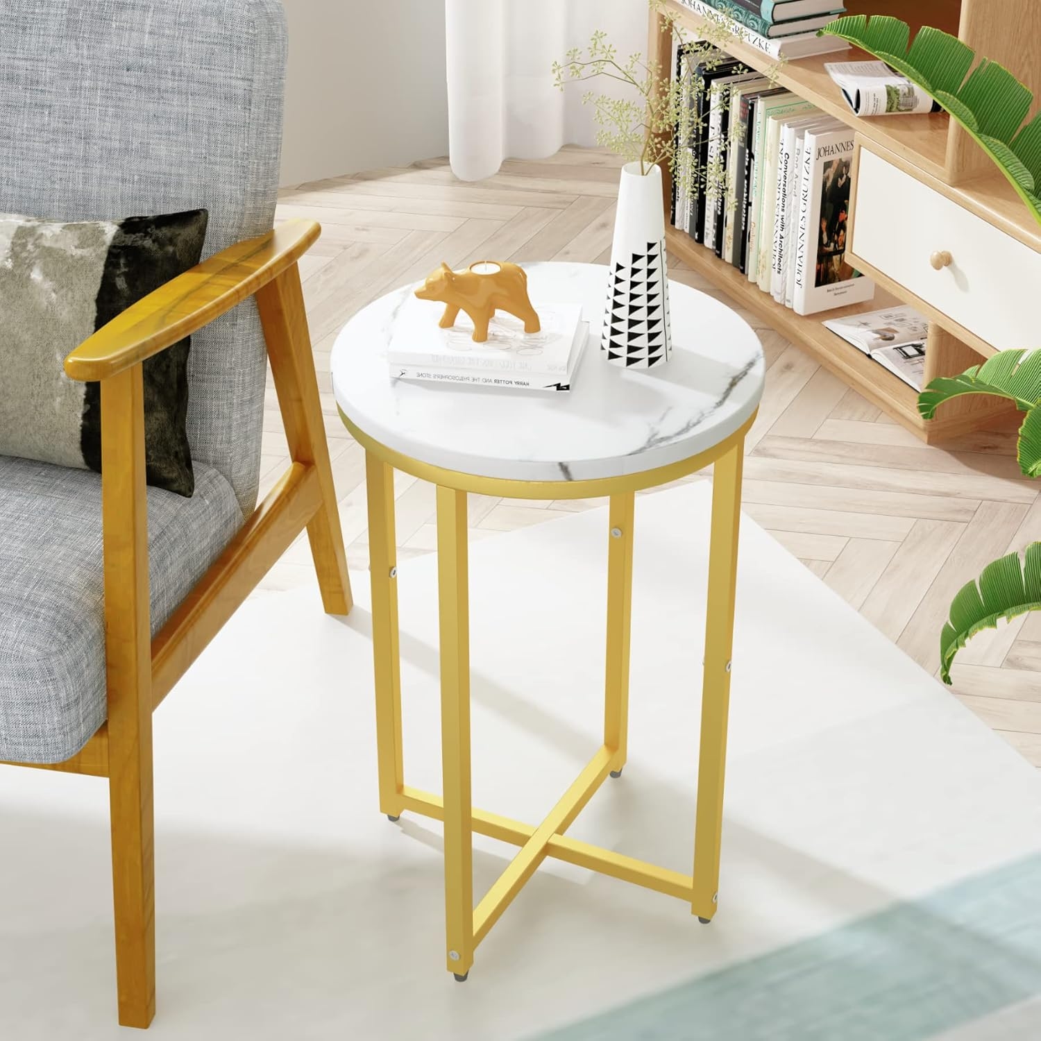 Metal Side Tables, 62×40×40 - Golden - Image 7
