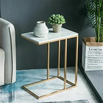 ⁦ترابيزه جانبيه معدن، 62×45×30 سم - ذهبى⁩ - الصورة ⁦2⁩
